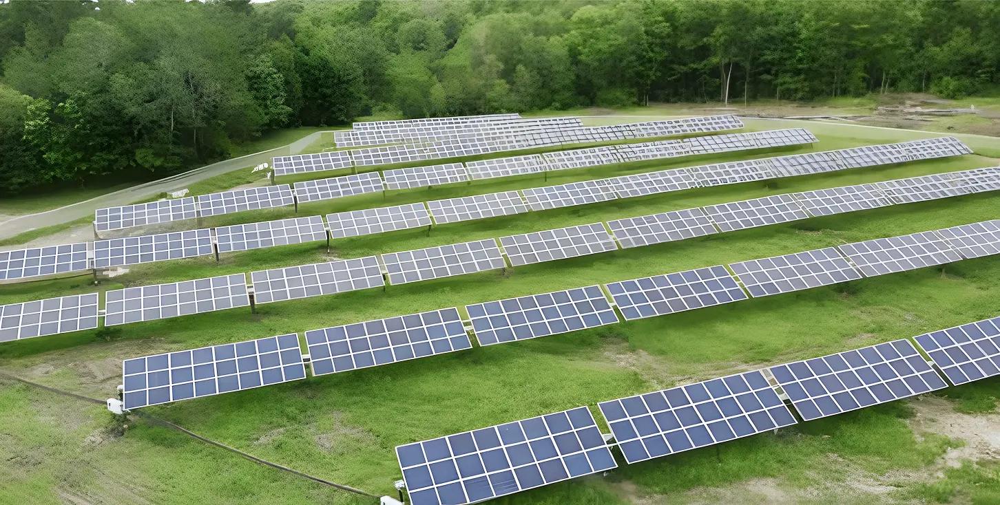 Large-scale ground-mount commercial solar array in Ontario, designed for businesses and industries to reduce overhead with up to $860,000 in incentives.