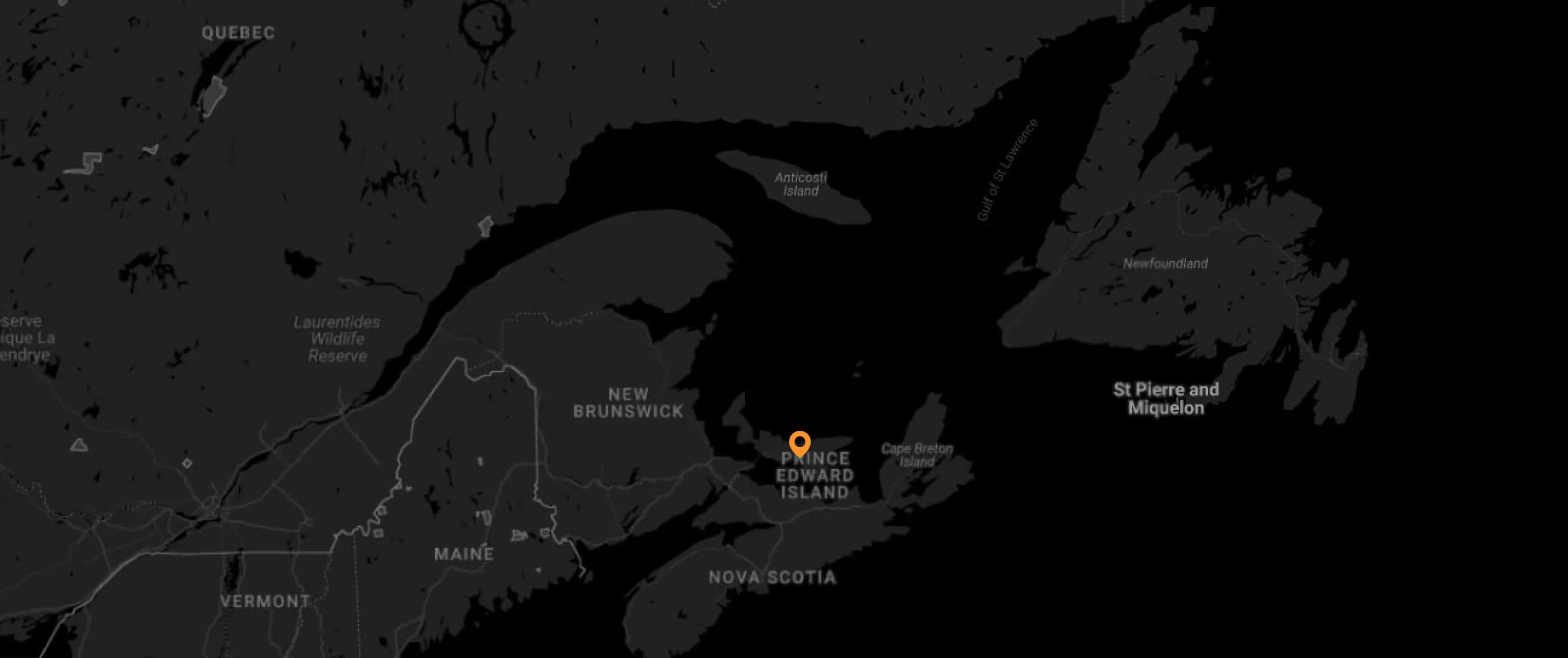 Map highlighting Home Depot locations in Charlottetown and Summerside, PEI, featuring Polaron Solar’s specialized installation services for Island residents and business owners.