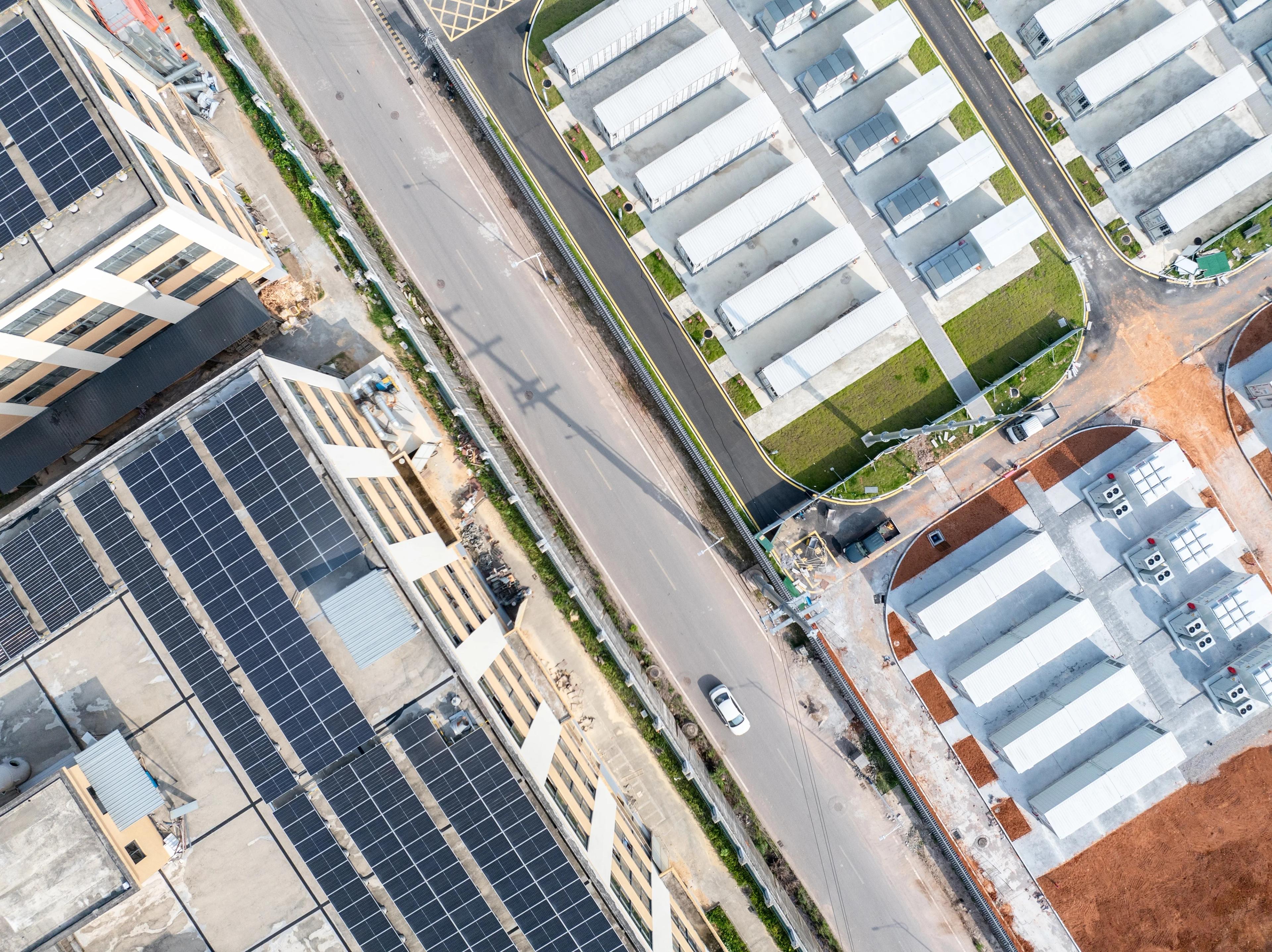 solar panels relaxing in the mist