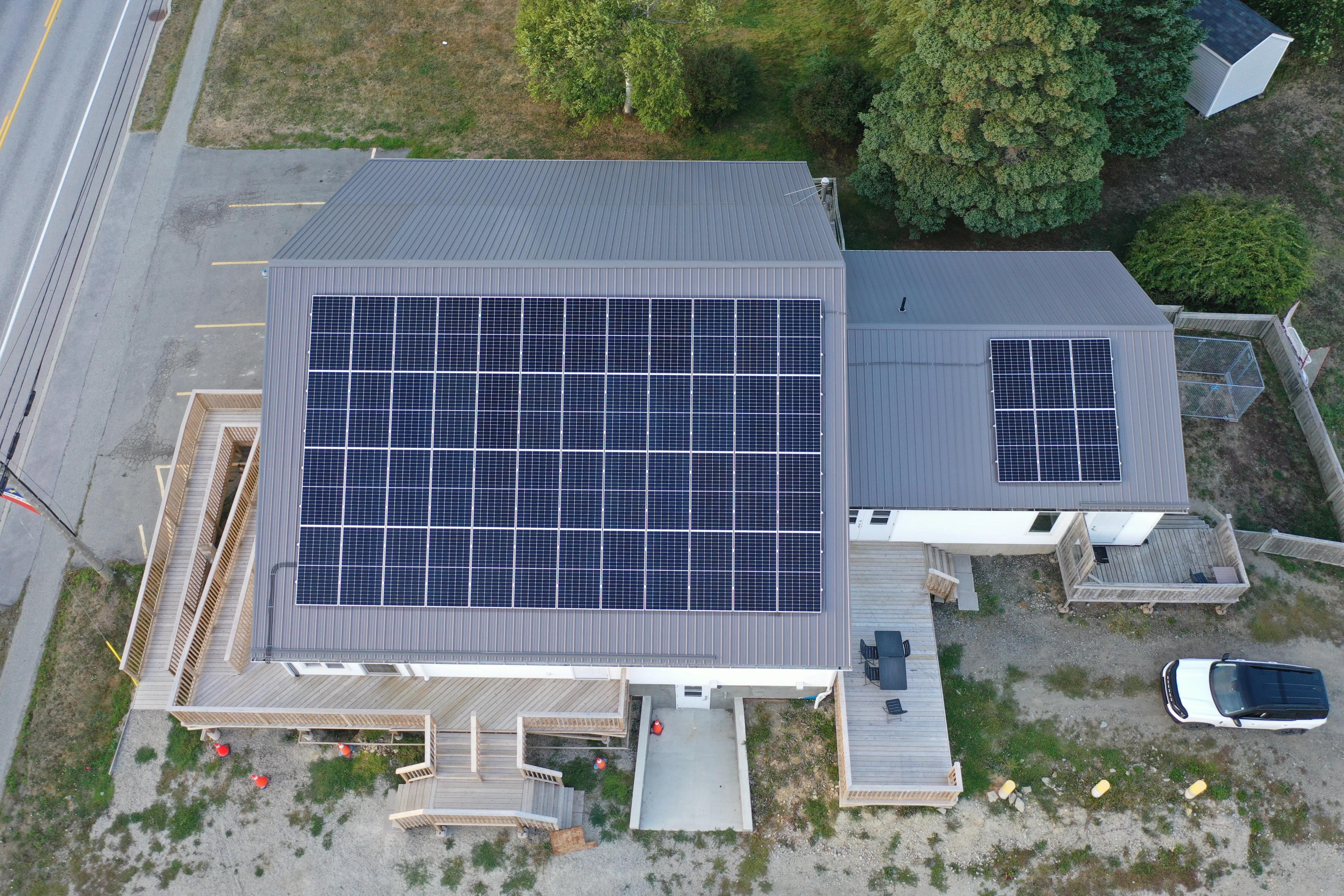 solar panels relaxing in the mist