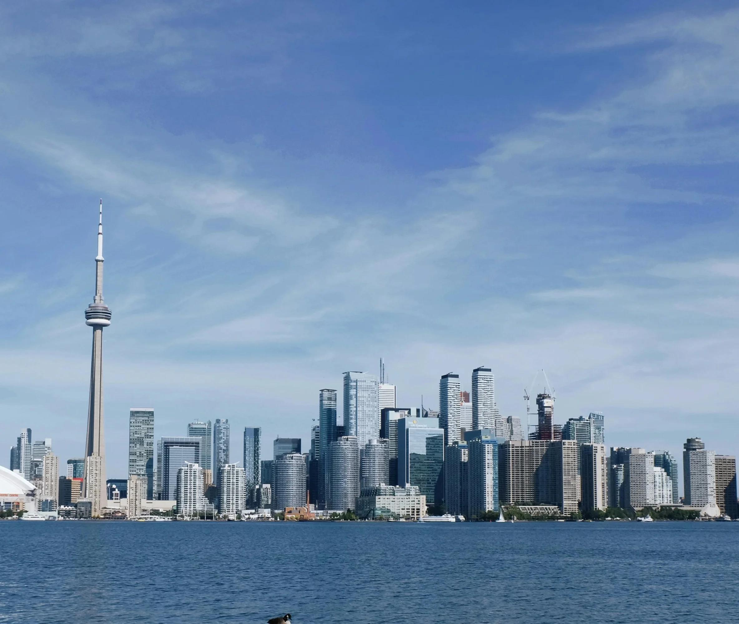 Aerial view of the Toronto skyline representing Polaron's 29.45MW of installed solar capacity across Ontario cities.